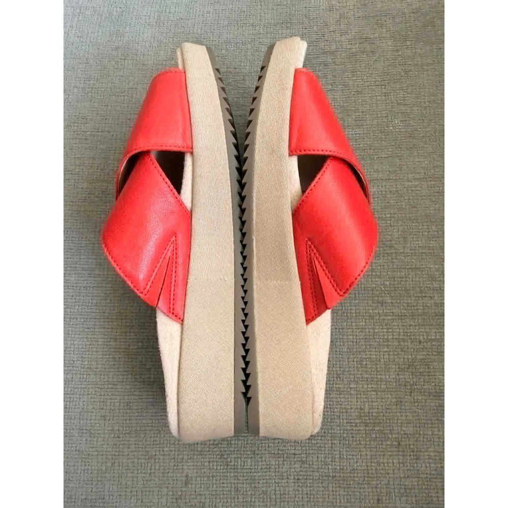 Vionic Hayden Cherry Red Leather Orthotic Platform Slide Sandal 6W - Picture 7 of 12